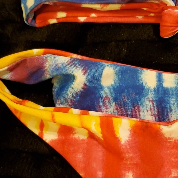 Multicolored MD Tie Dye Bandeau Bikini Set - Picture 5 of 6